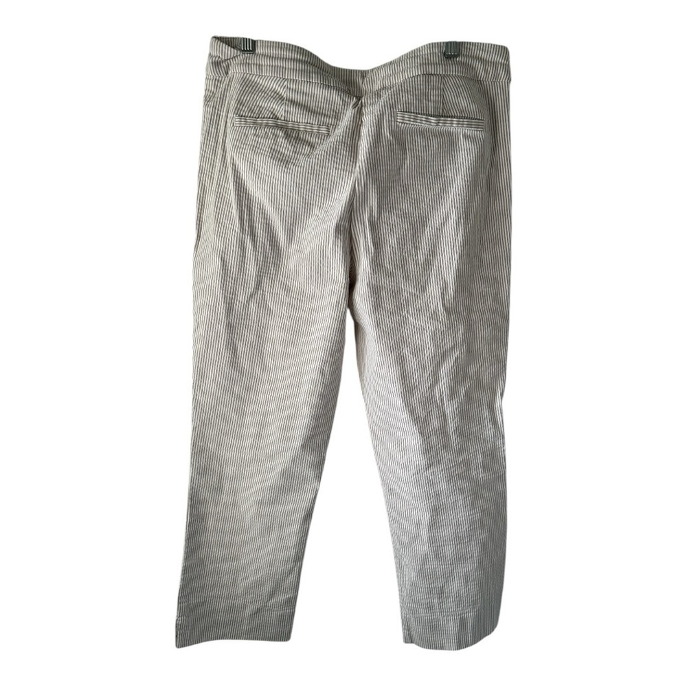 Hilary Radley White & Beige / Tan Striped Capri Pants Womens Size L - Picture 6 of 7